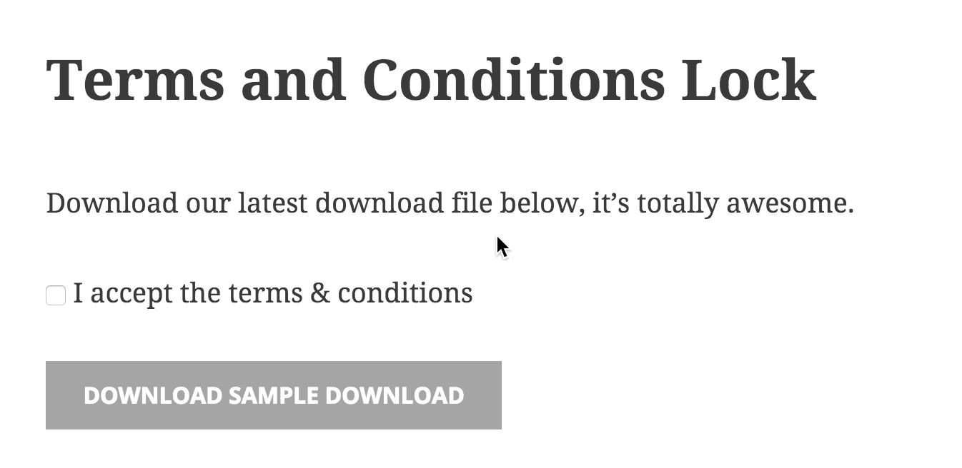 Download Monitor Terms and Conditions Frontend