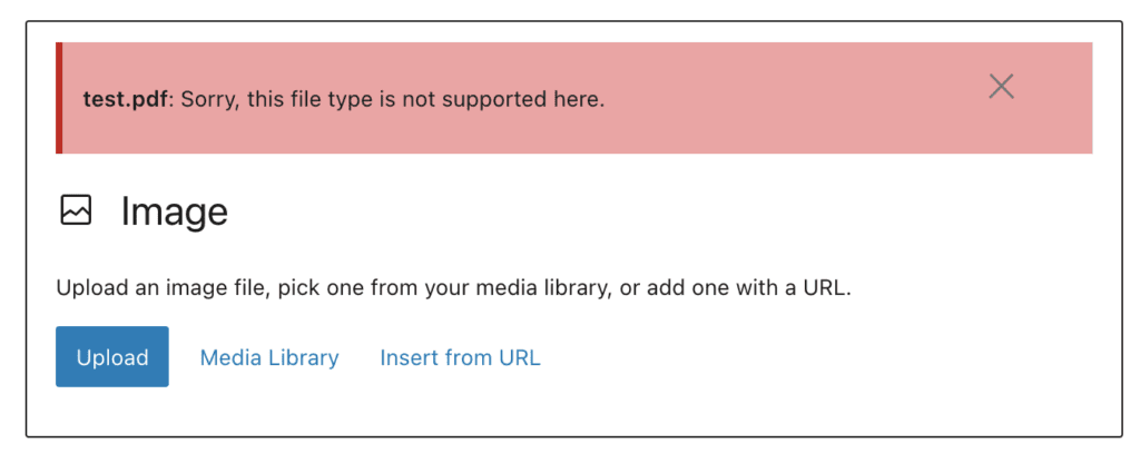 you can't directly upload .pdf file types from post dashboard